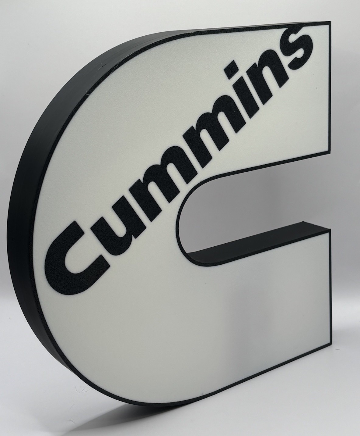 White Cummins Light Up LED Sign