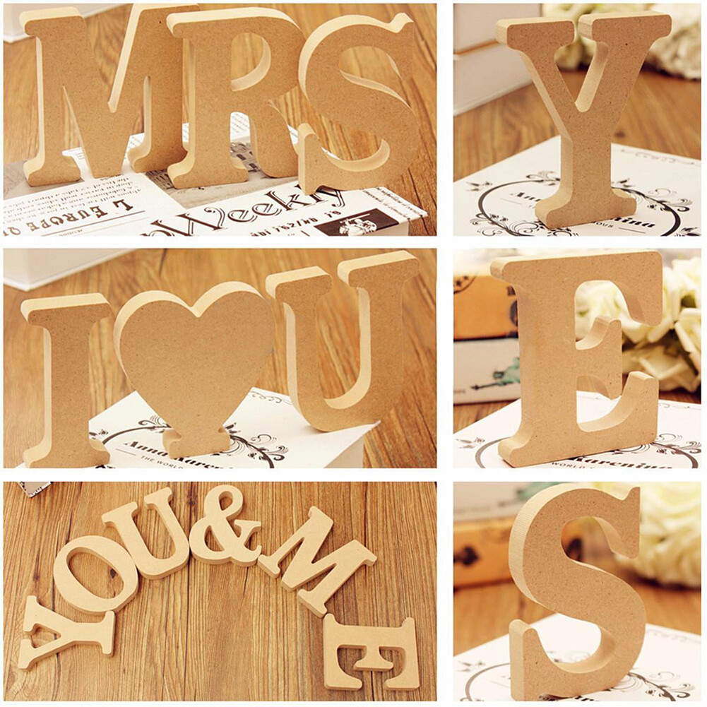 US 3.93” A-Z Wooden Letters Alphabet Self Standing Wedding Party/Home/Decor Lot