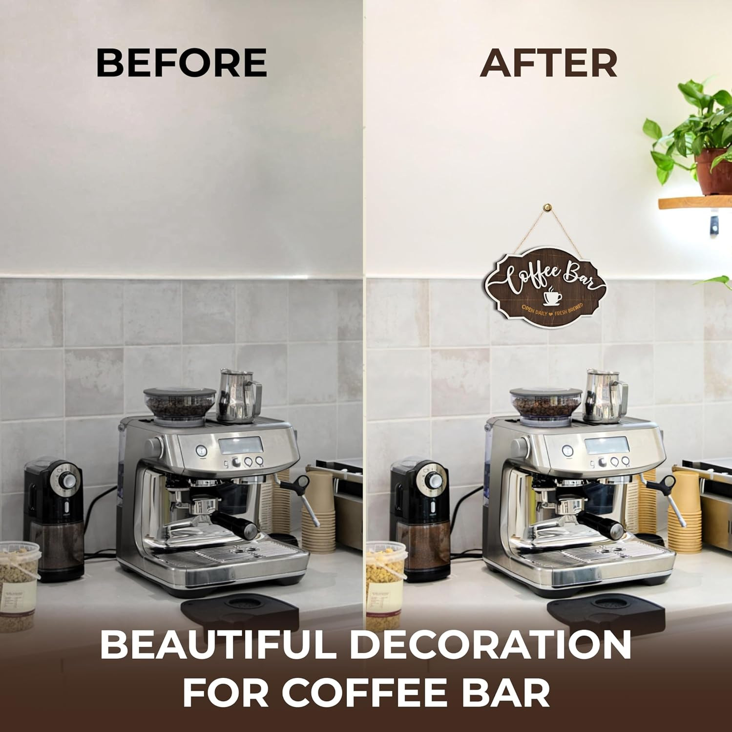 Small Coffee Bar Sign For Wall – Vintage Coffee Sign Decor For Bar Accessories