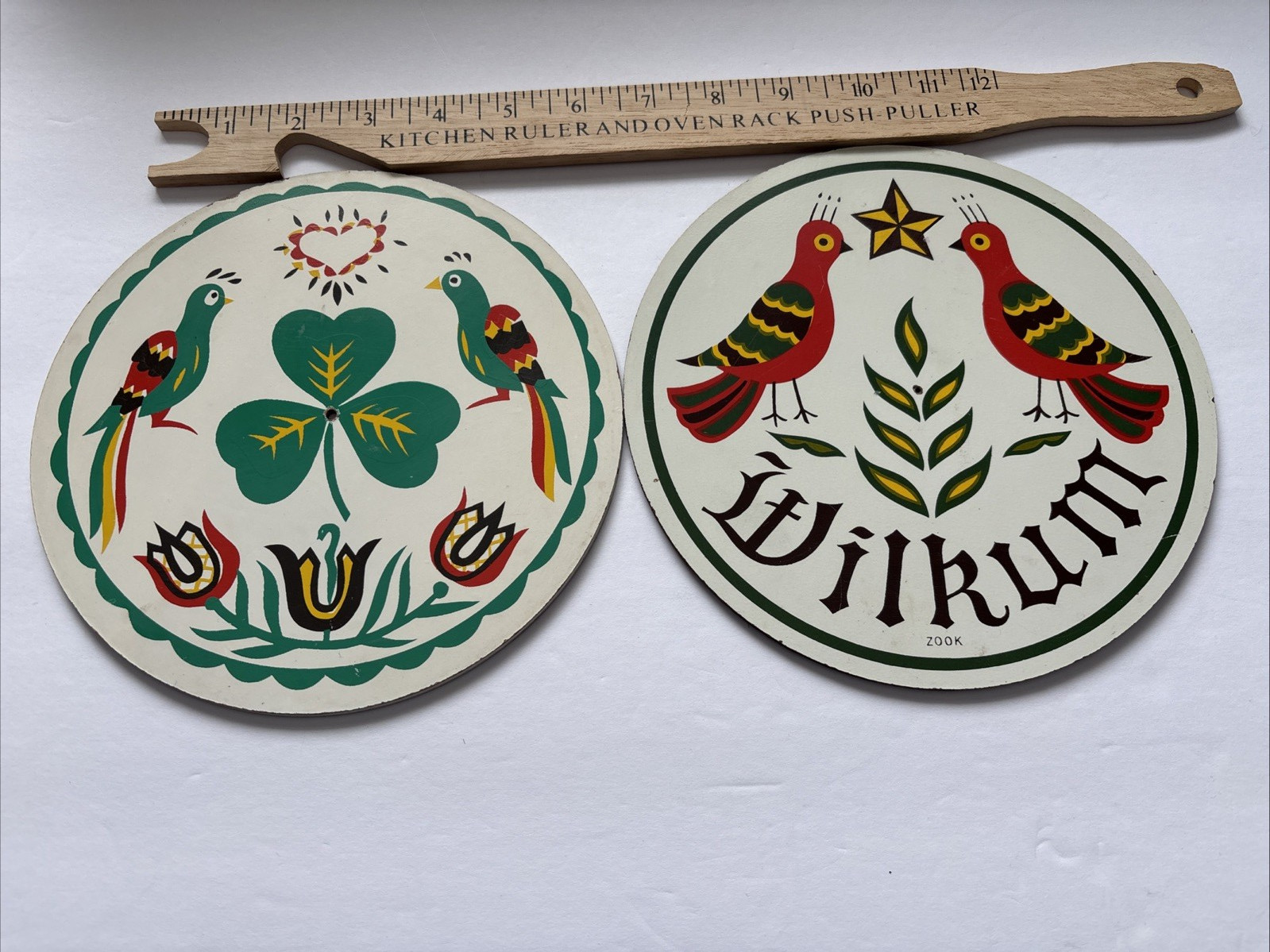 Folk Art “WILKUM” Sign, Birds, Star Irish Amish Pennsylvania Dutch, Jacob Zook