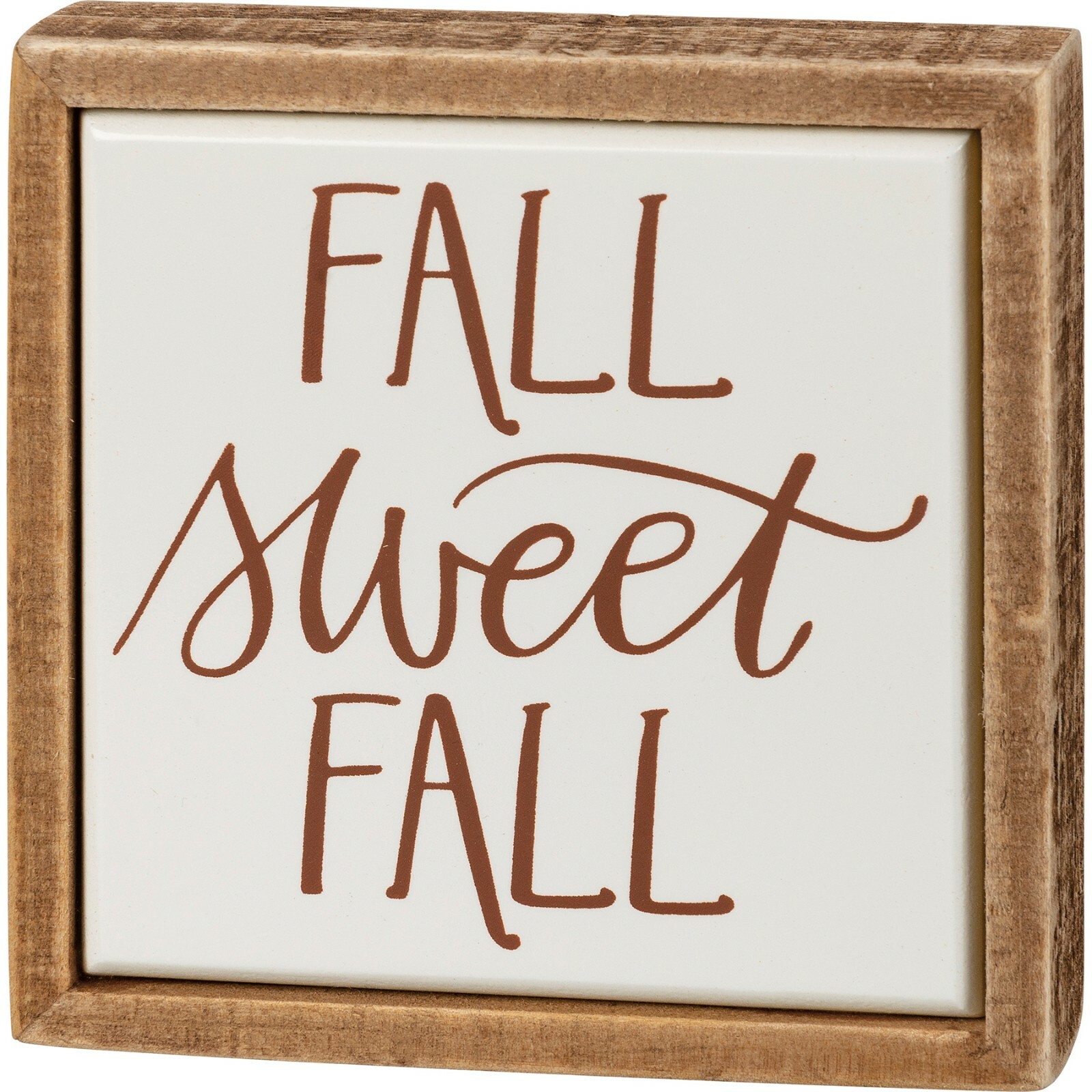 Fall Sweet Fall Primitives by Kathy Wood Enamel Mini Sign 4 in x 4 in Harvest