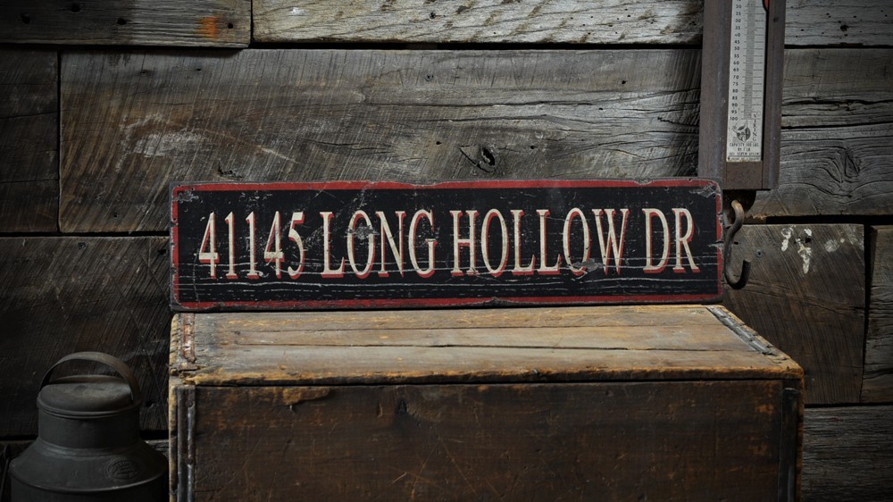 Custom Distressed Address Sign – Rustic Hand Made Vintage Wooden