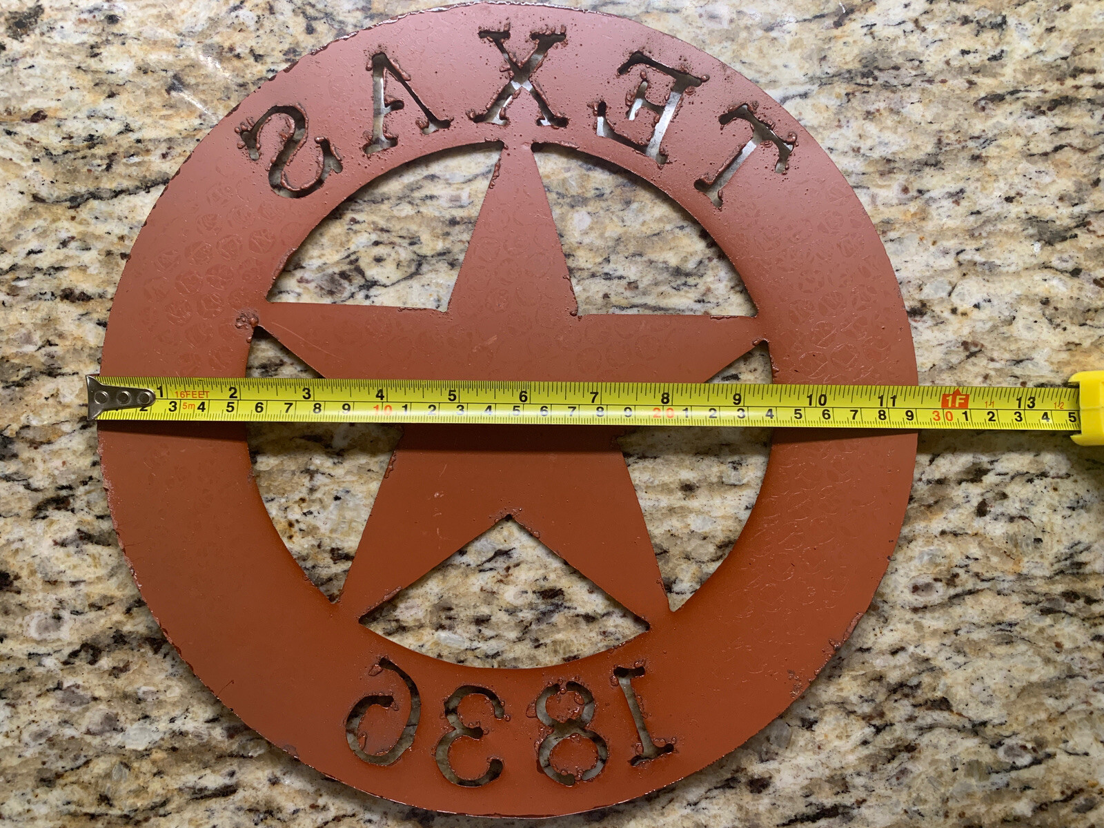 Texas 1836 Metal Barn Star 11.5″ Glossy Finish Wall Plaque Sign
