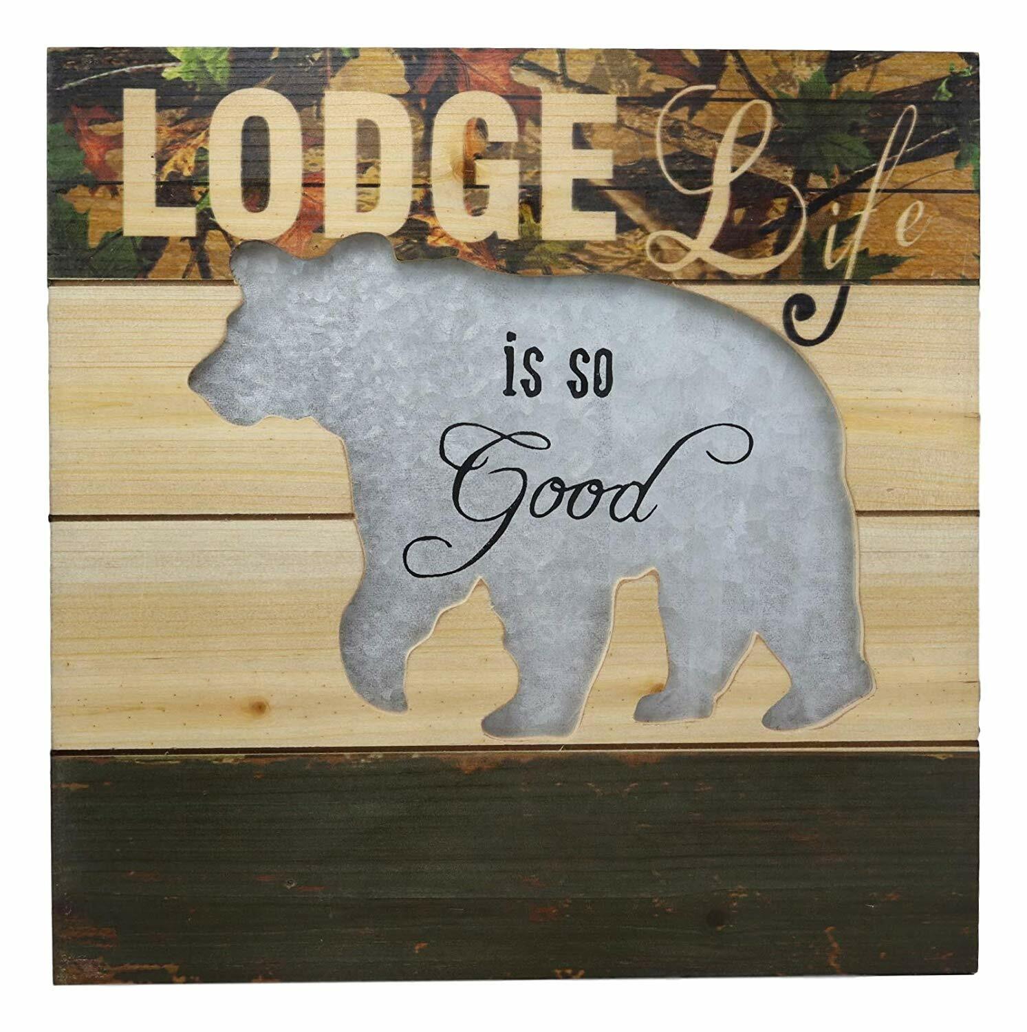 Rustic Lodge Life is So Good Hand Painted Wooden Sign Western Wall Plaque Decor