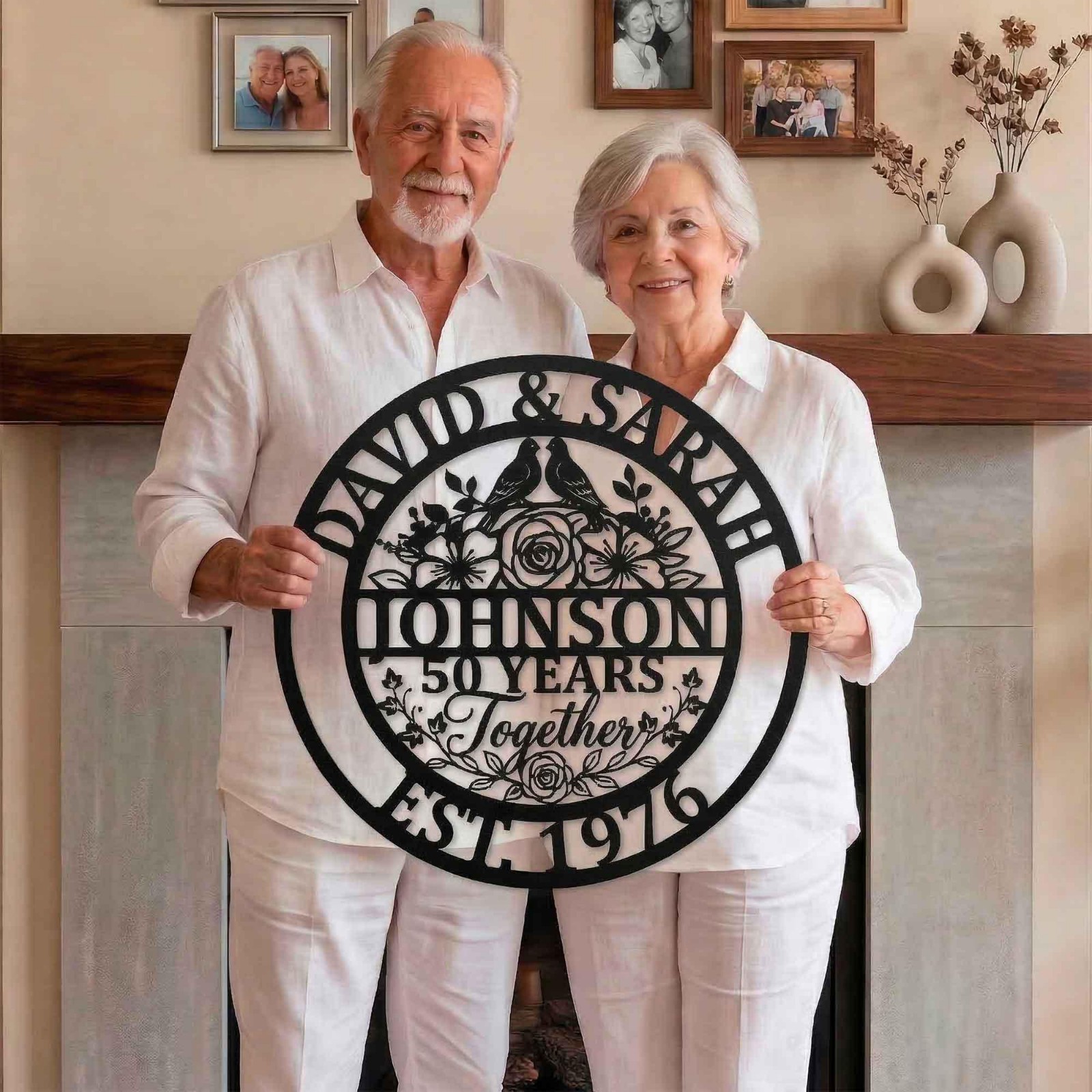 Personalized Family Name Metal Sign, Wedding Anniversary Wall Decor