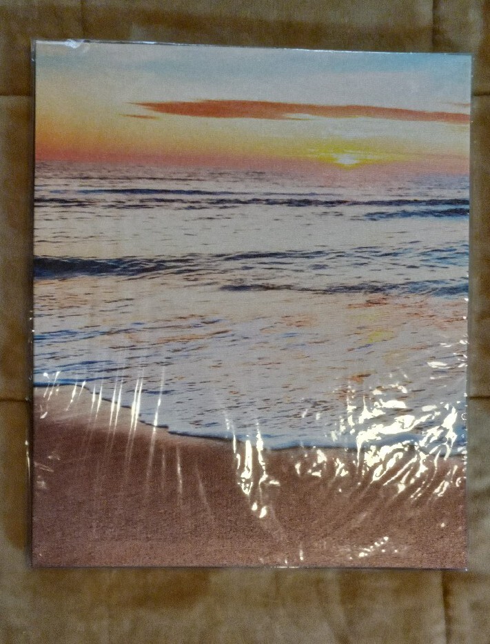 3 pcs canvas beautiful ocean beach water sand scene Pictures us seller