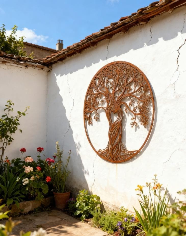 Tree Of Life Metal Wall Hanging Mural, Large Metal Tree of Life Design Wall Art