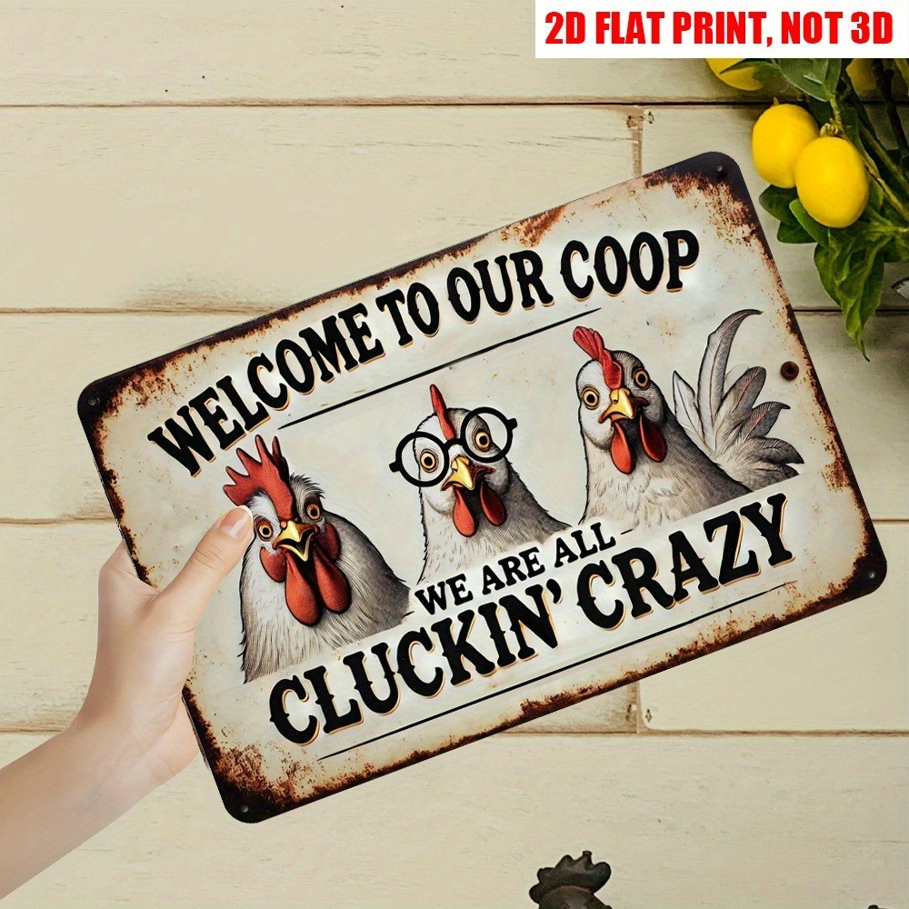 Funny Chicken Coop Metal Tin Signs Farm/Backyard Decor Retro Vintage Wall Art 2D