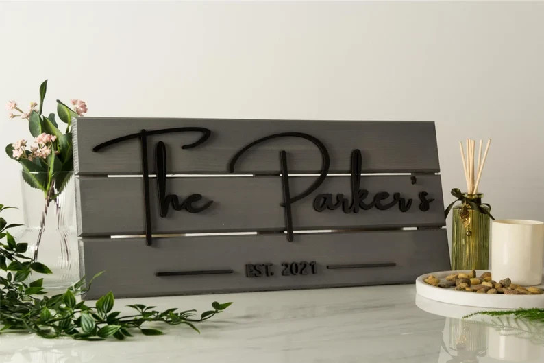 3D Sign, Home Decor, Personalized Gift, Housewarming Gift, Wall Art, Family Last