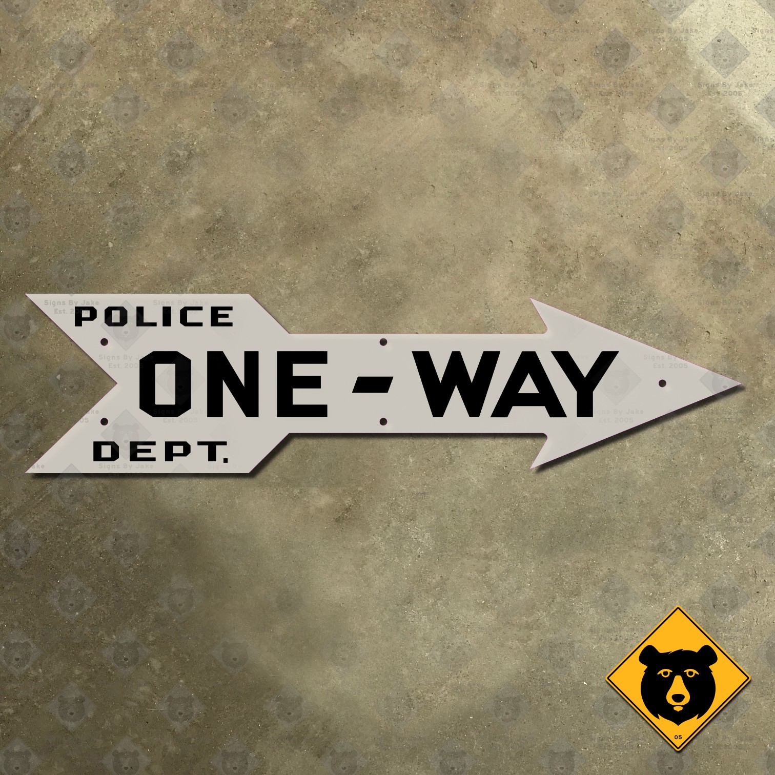 New York City ONE WAY road street sign cutout arrow 1920s police dept. 24×6