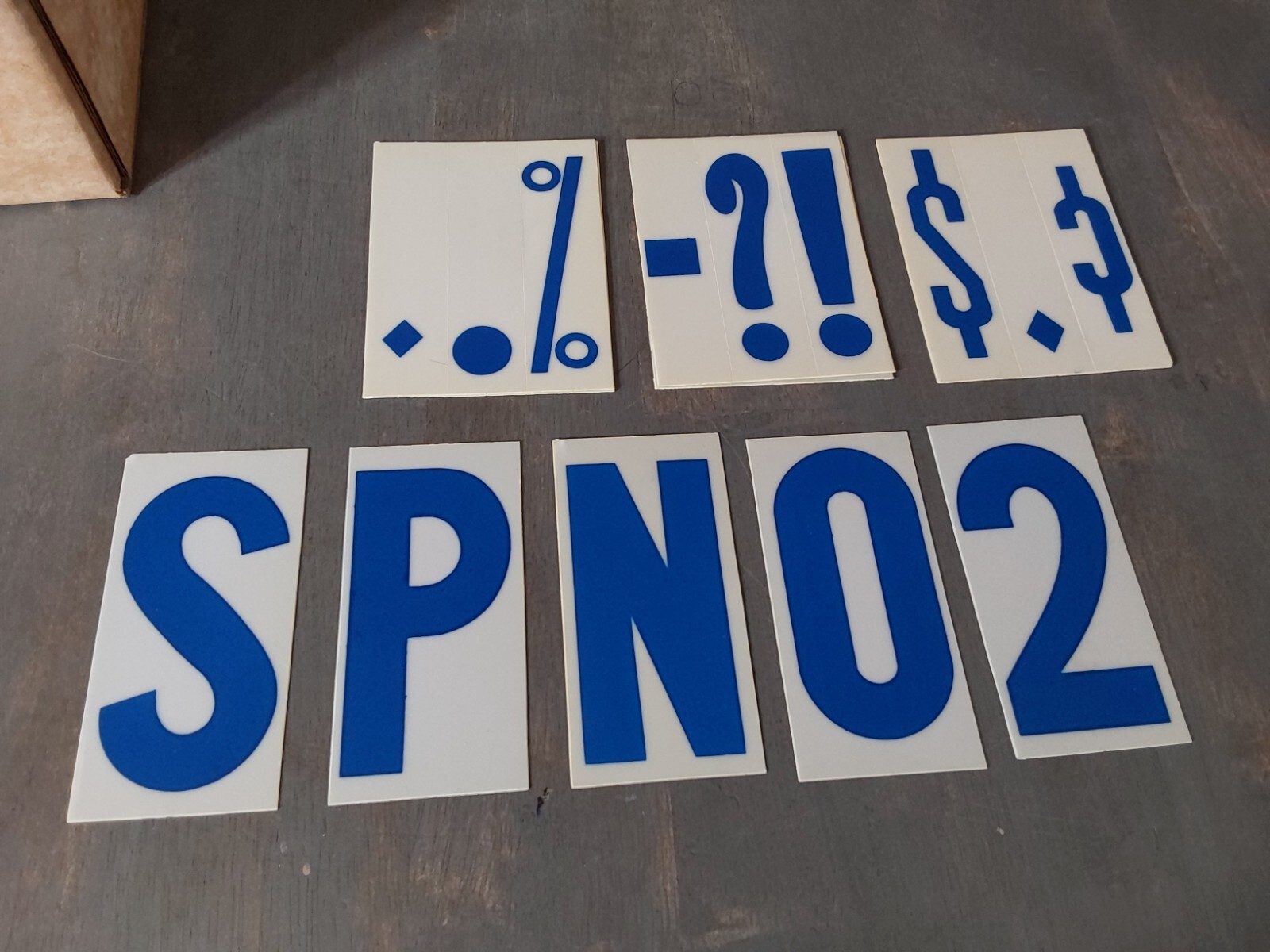 Marquee Sign Letters Numbers Symbols Medium Size Blue White 4×2
