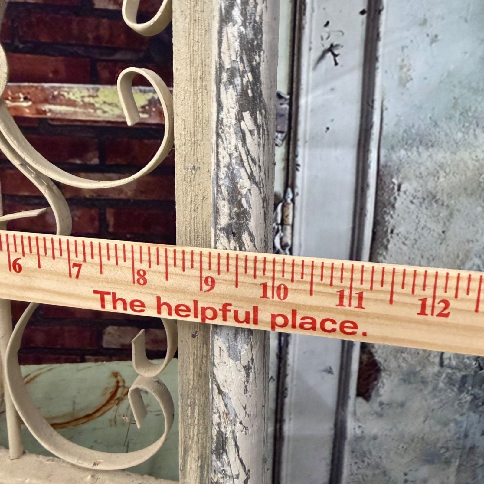 Vintage Rustic Distressed White Metal Arch Window Wall Decor Farmhouse Chic