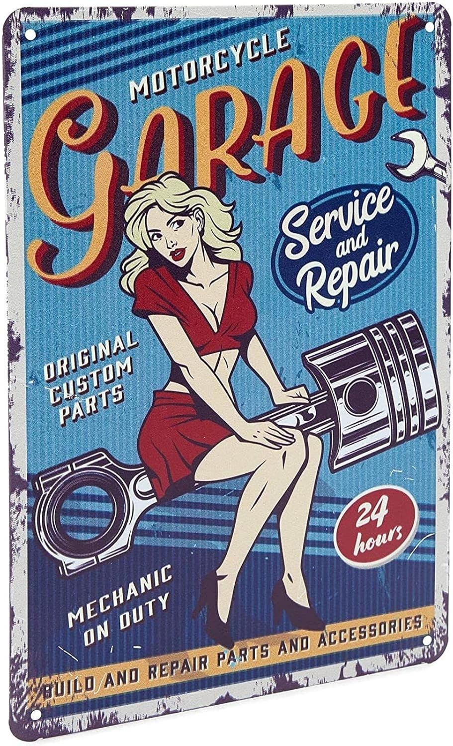 Vintage Metal Signs 6 Pack Iron Wall Decor Garage Car Wall Art Indoor Outdoor