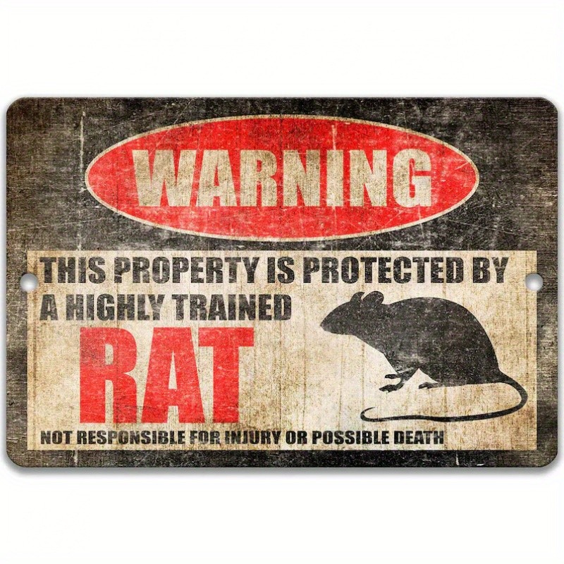 Metal Nautical Sign Aluminum Sign 8×12 Funny Rat Design Vintage Plaque