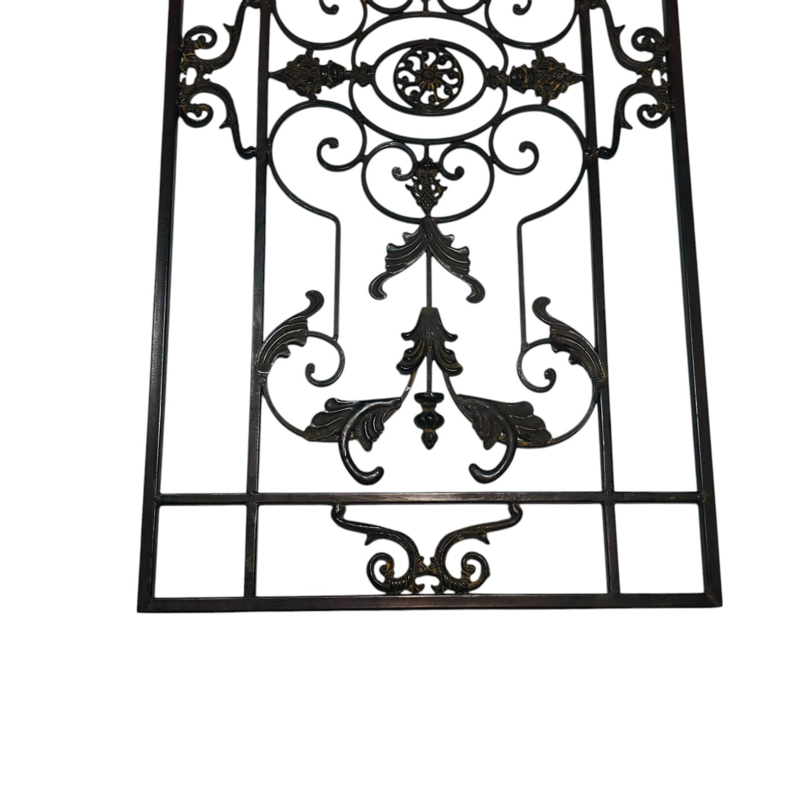 Wrought Iron Rectangular Rustic Wall Decor Scroll Design 39 in x 19.5 in