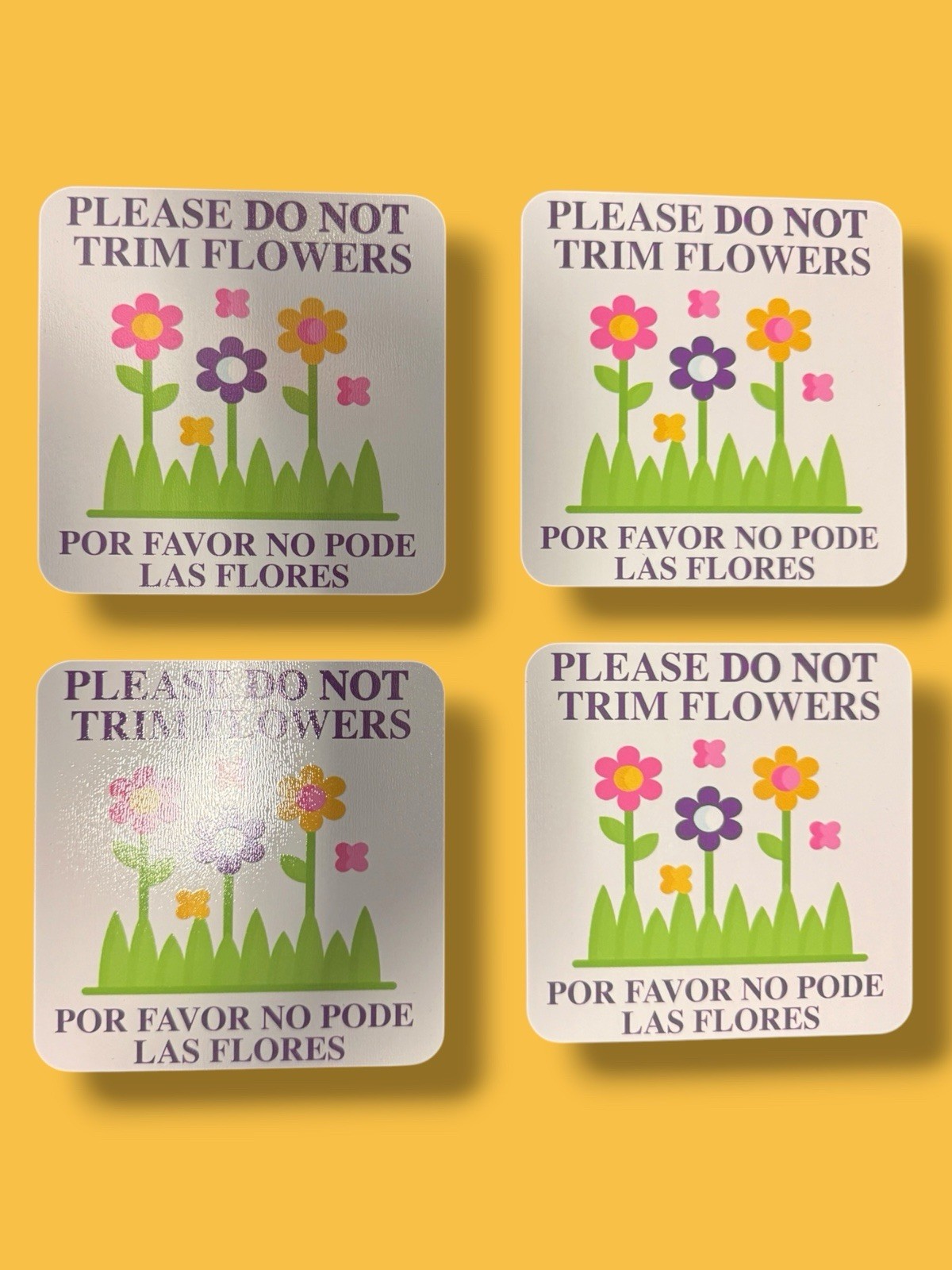 6″ x 6″ DO NOT CUT PLANTS Shrubs Anti Garden Signs Aluminum 4 PC – all designs