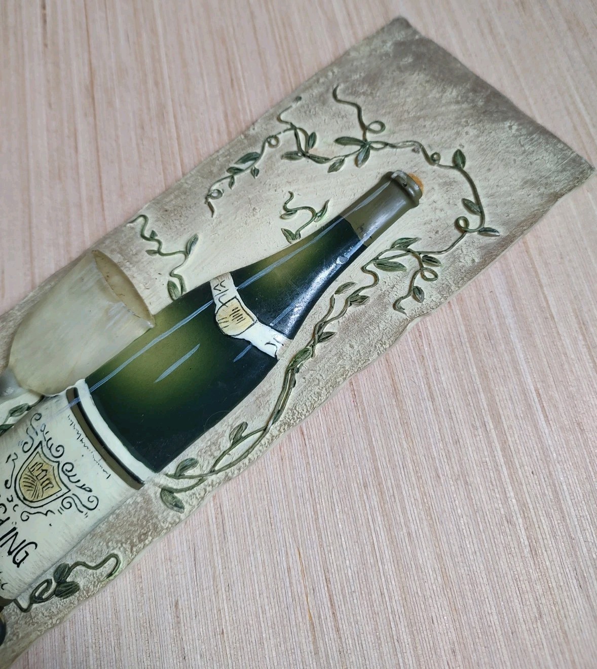 Kate McRistie Wall Art Plaque 3D Vintage and Vine Decor Dining Bottle 2005 Y2K
