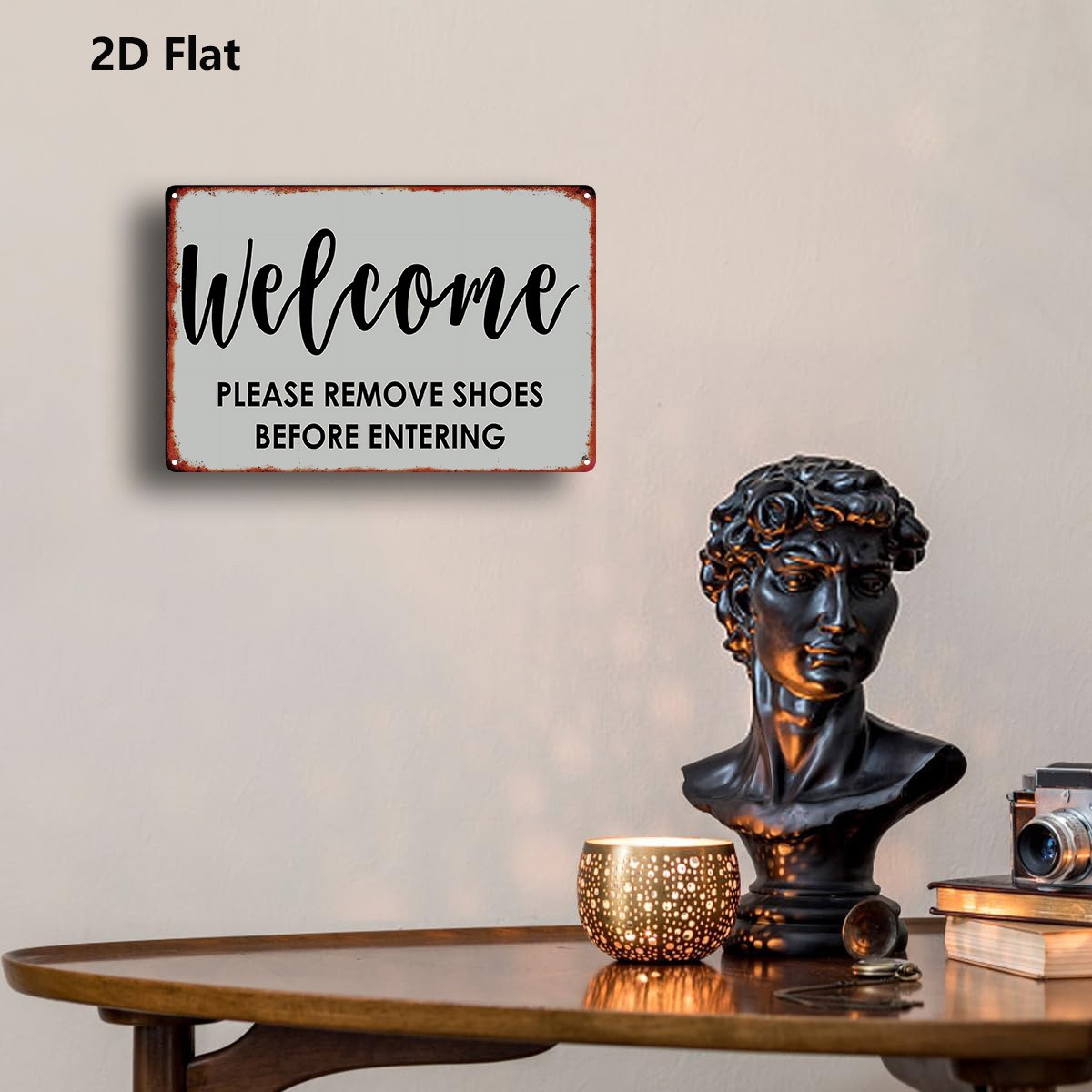 20.32×30.48 cm Metal Welcome Sign, Rustic Decor