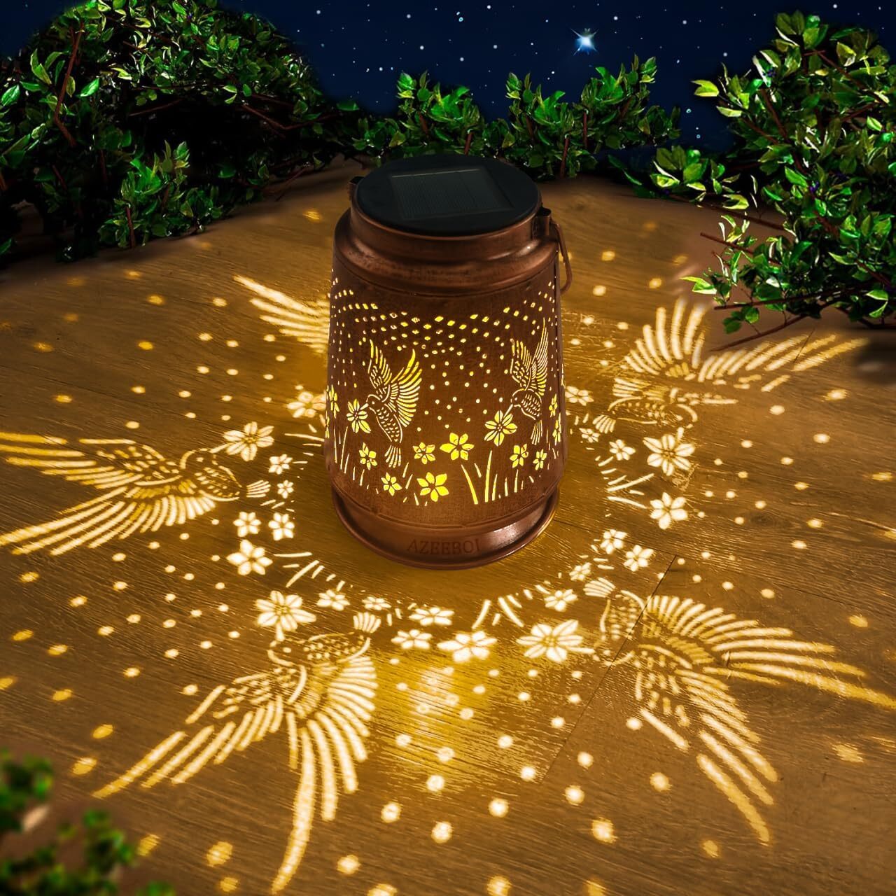 6Pack Solar Power Hanging Lights Outdoor Garden Tree Bars LED Solar Decor Lamp