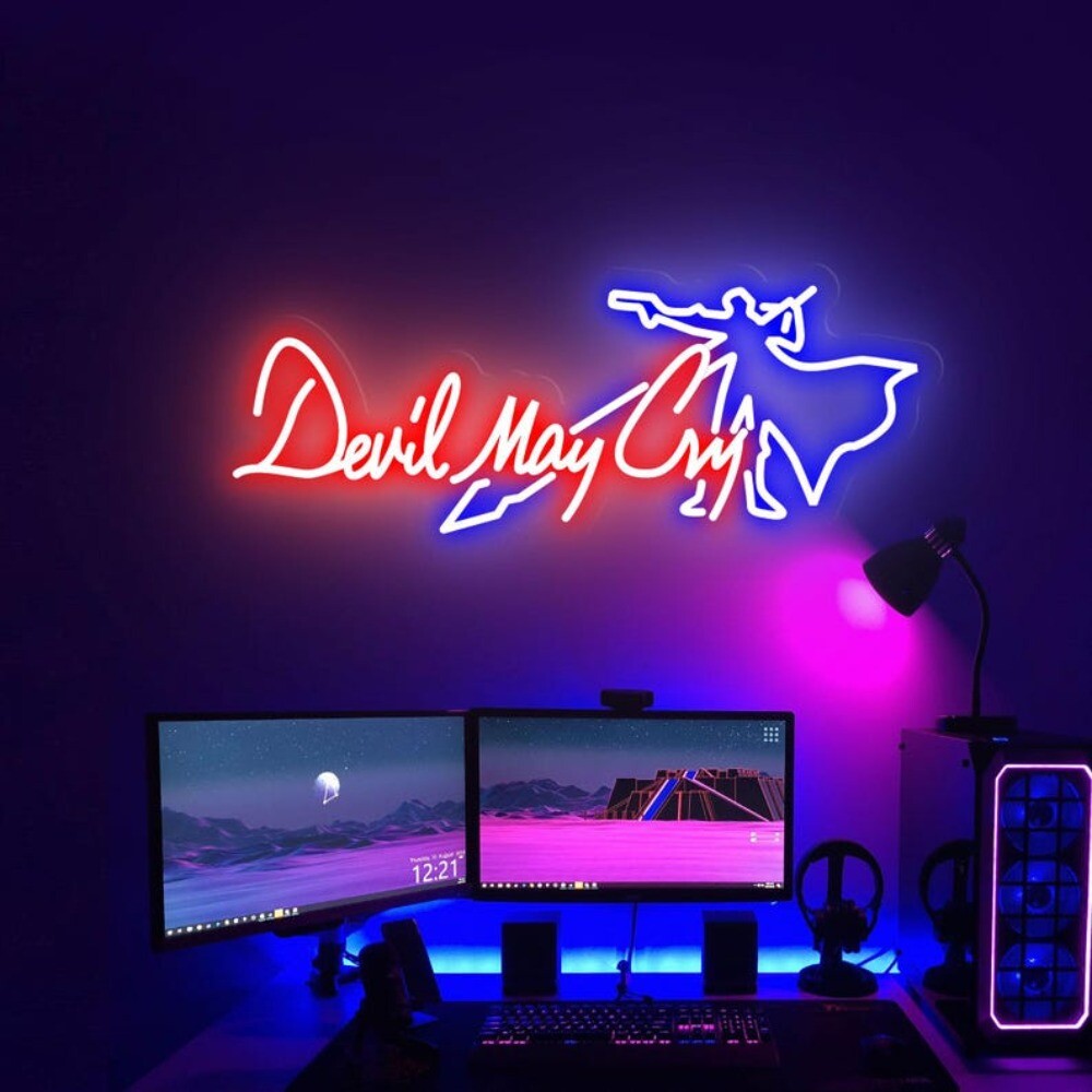 Devil May Cry Neon Sign Luminous LED Wall Sign Video Game Room Wall Decor