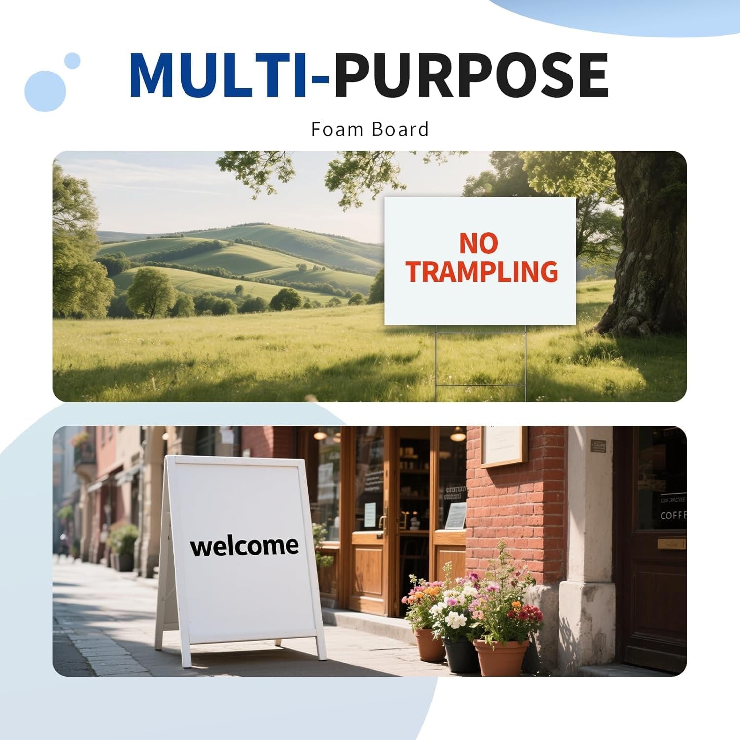 20 Pack Large Blank Yard Signs with 18 x 24″, Corrugated Plastic Board for Es…