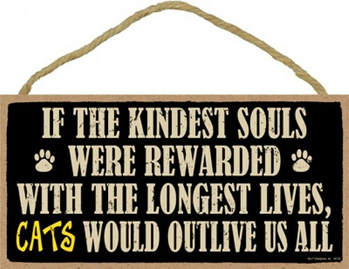 If the kindest souls were rewarded with the longest lives CATS… 10X5 Sign 884