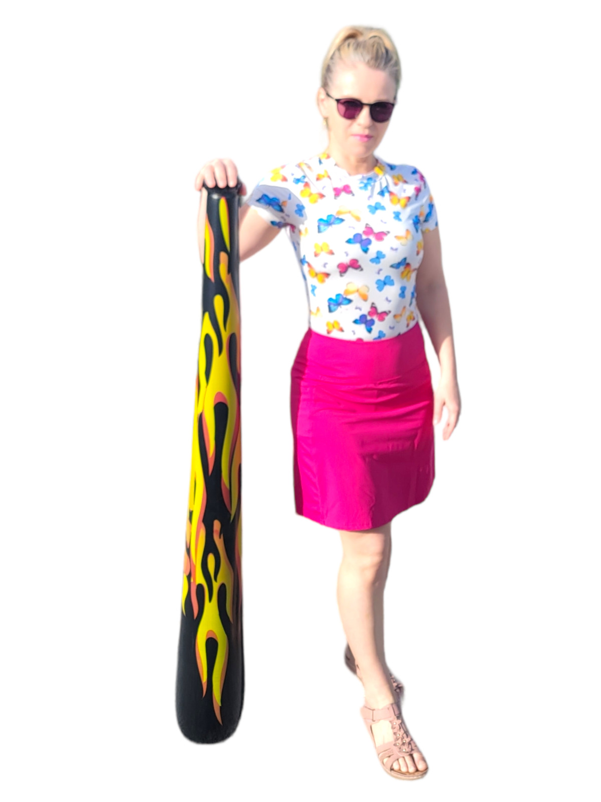 54″ Jumbo Flame Baseball Bat (2 Pack) Vinyl Bat Inflates.