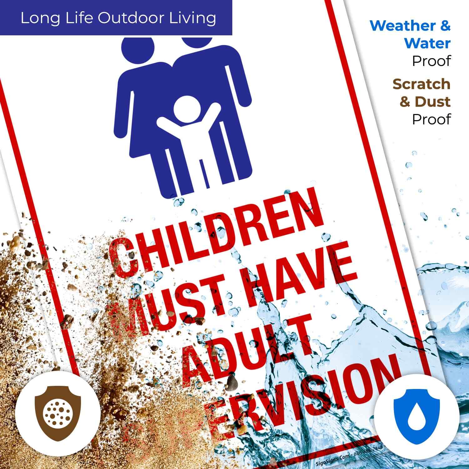 Pool Sign, Children Must Have Adult Supervision Sign,