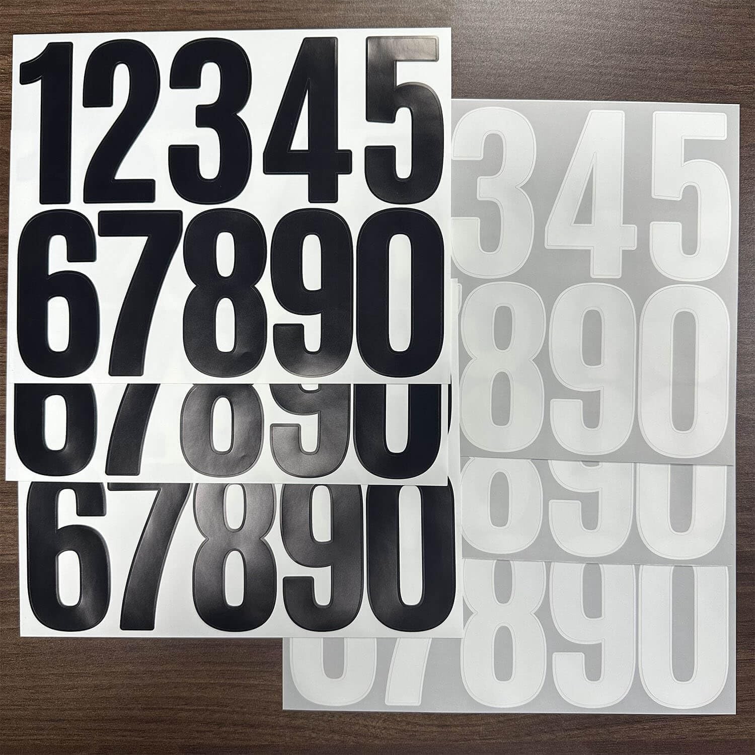 6 Sheets 3 Inch House Numbers for Outside, Vinyl Waterproof Sticker Black Number