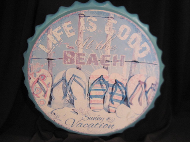 Life is Good at the Beach Bottle Cap Wall Sign