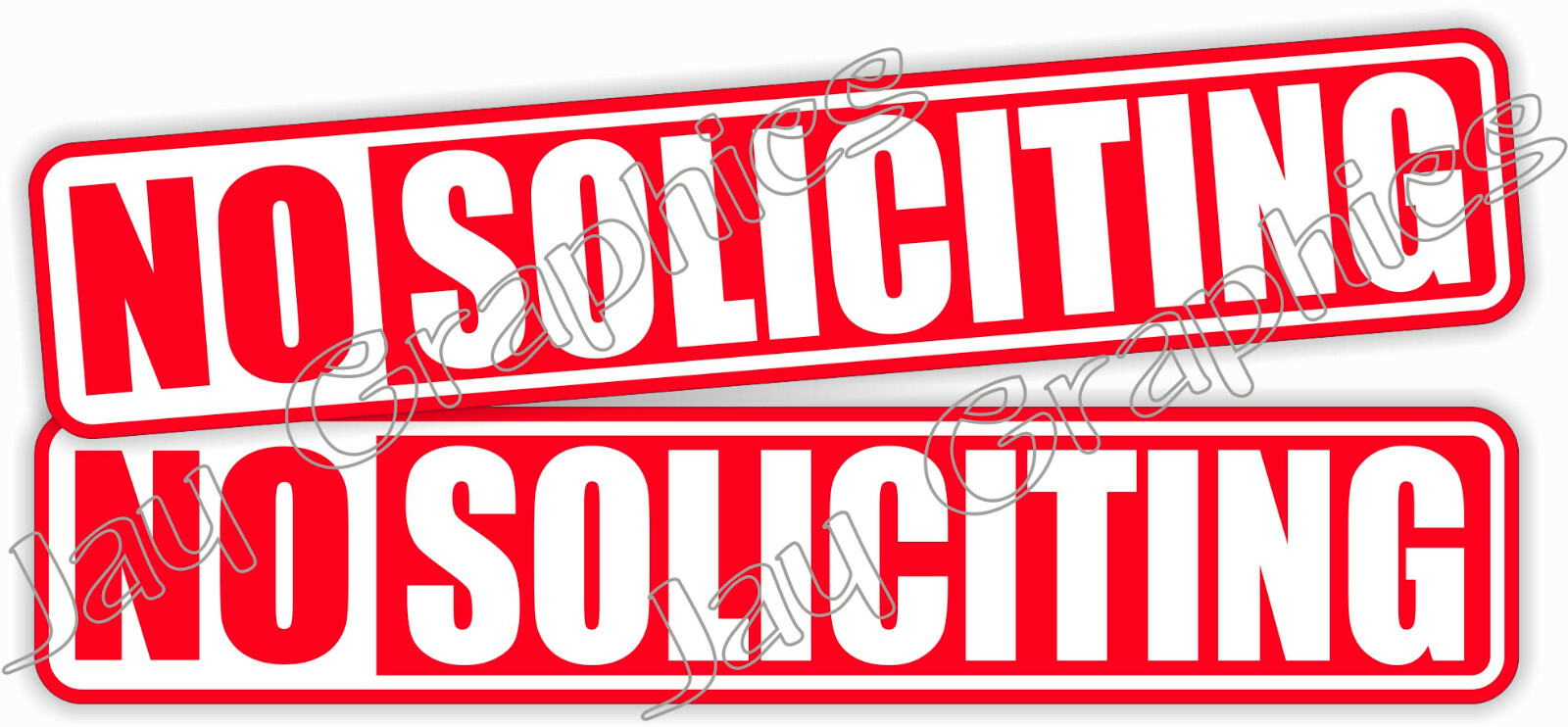 NO SOLICITING Vinyl Decals | Small Business Window Stickers | Red Sign