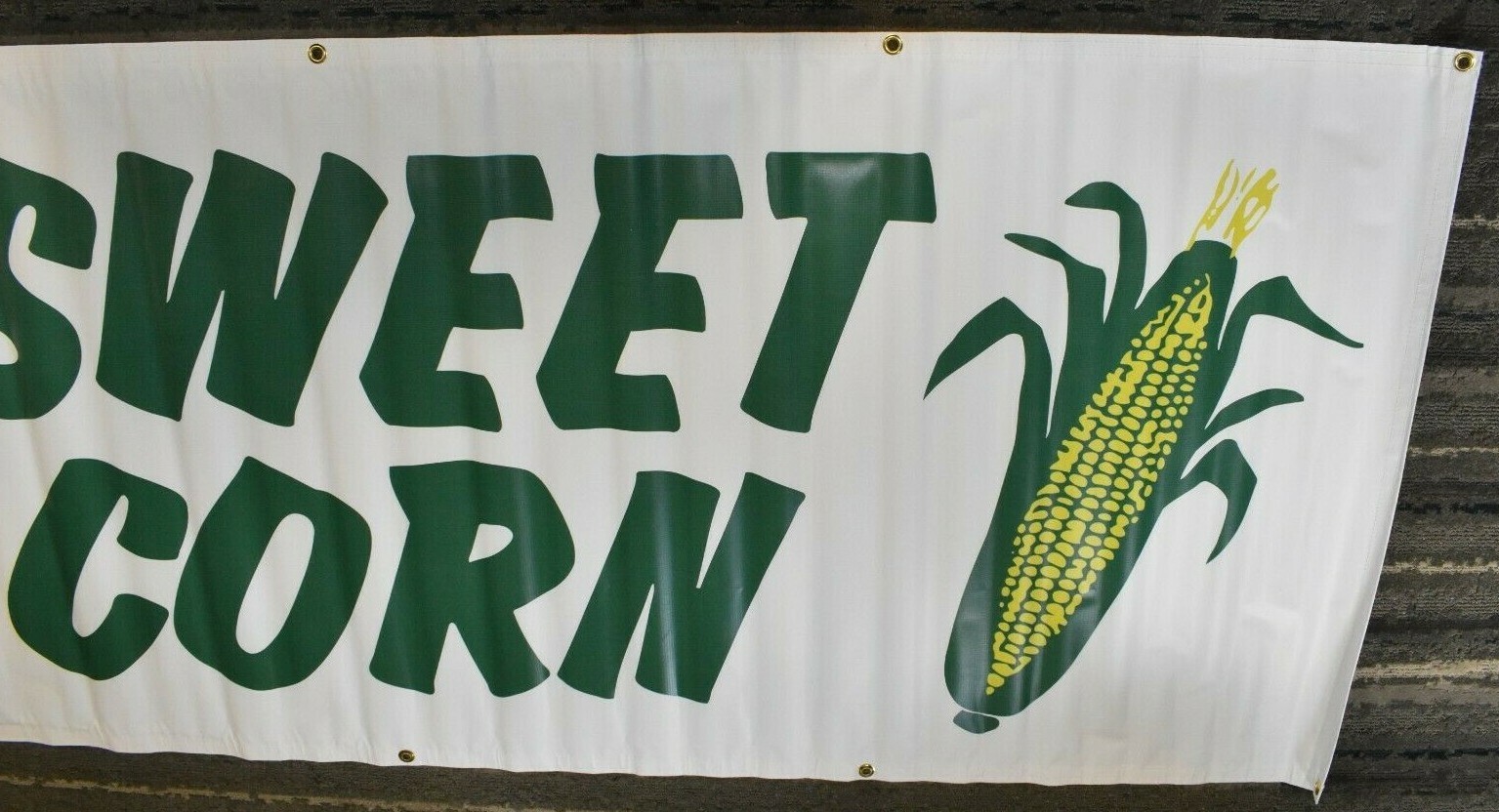 LOT OF 2 SWEET CORN 8′ x 3′ Vinyl Banner Sign with Grommets – Cosmetic Defects
