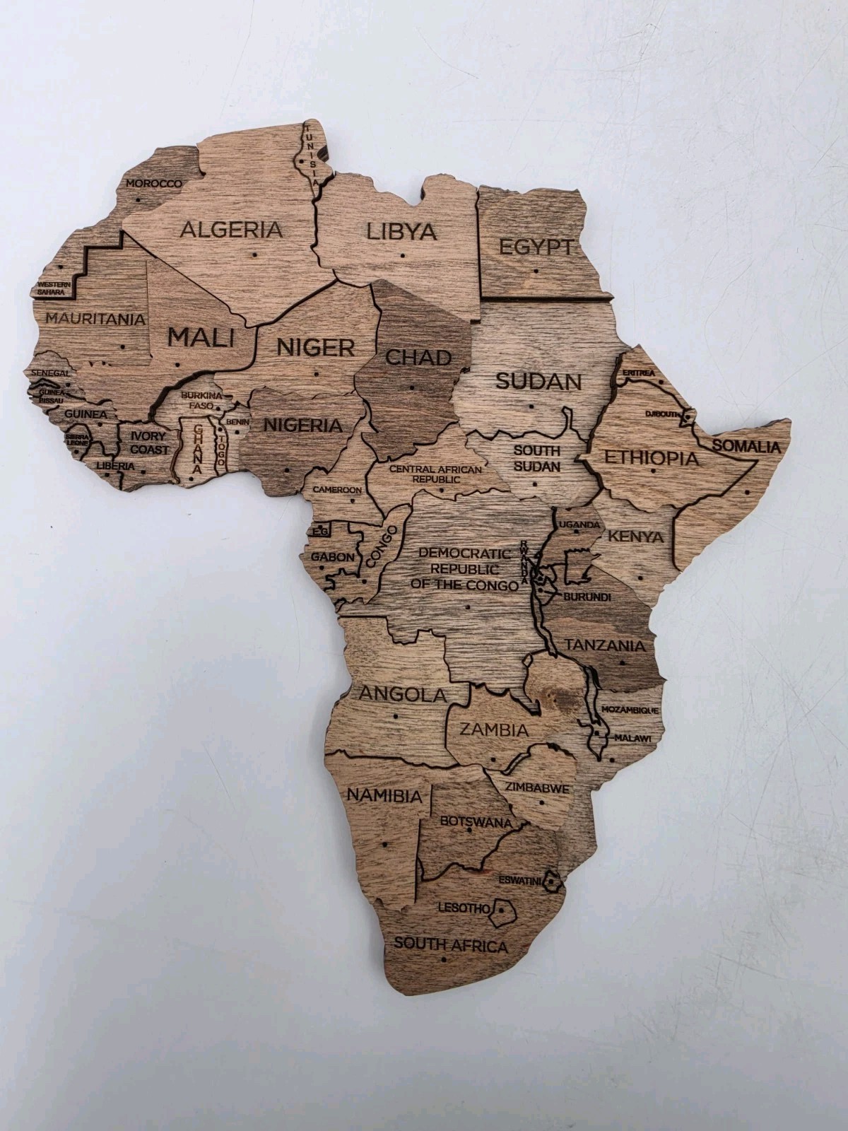 Enjoy The Wood Wooden Travel Map Wall Decor Medium 39″ x 24″ Complete Open Box