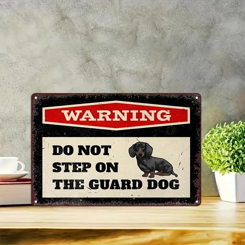 Dachshund Warning Sign Aluminum Sign 8×12 Funny Dog Plaque Home Decor