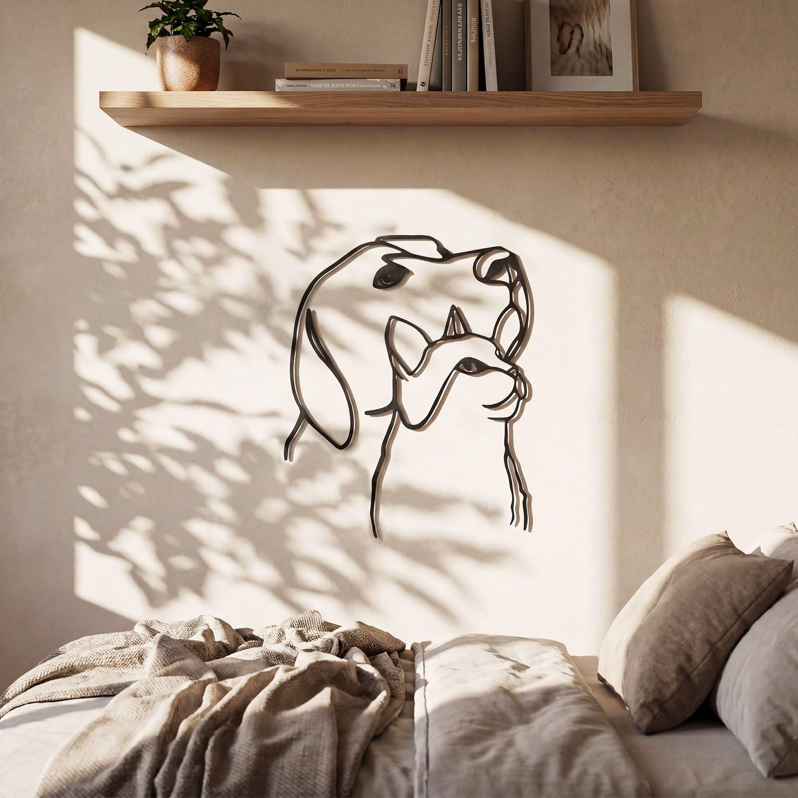 Otoolling Cat and Dog Wall Art Silhouette Cat and Dog Black Wall Decor Metal …