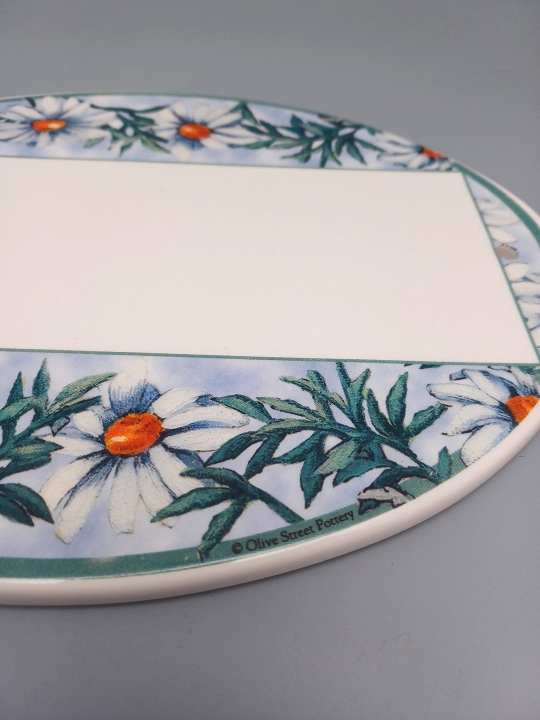 Olive Street Pottery Floral Ceramic Oval Custom Address Welcome Plaque