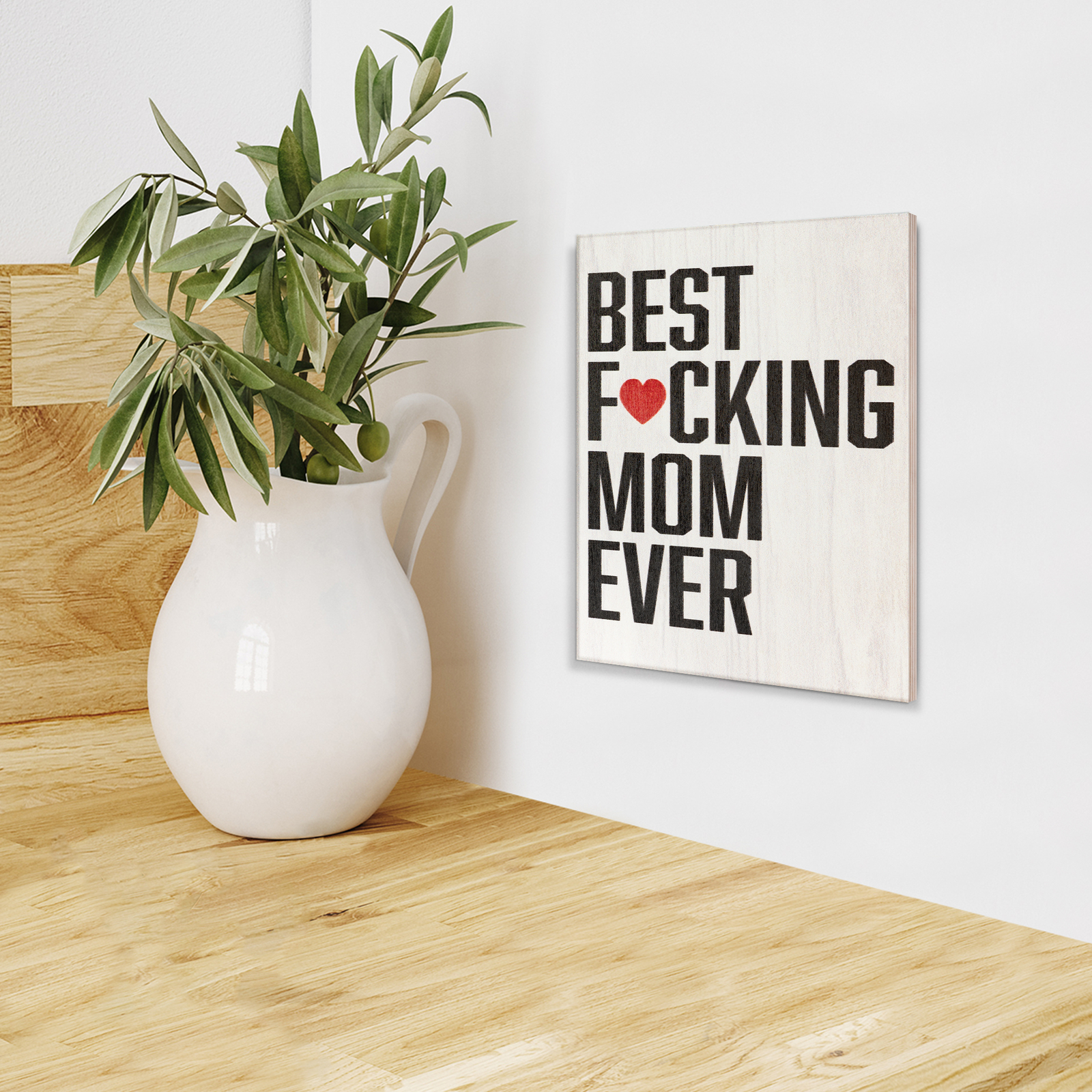 JennyGems Mom Gifts, Best Mom Ever Wooden Sign, Funny Mothers Day Gifts