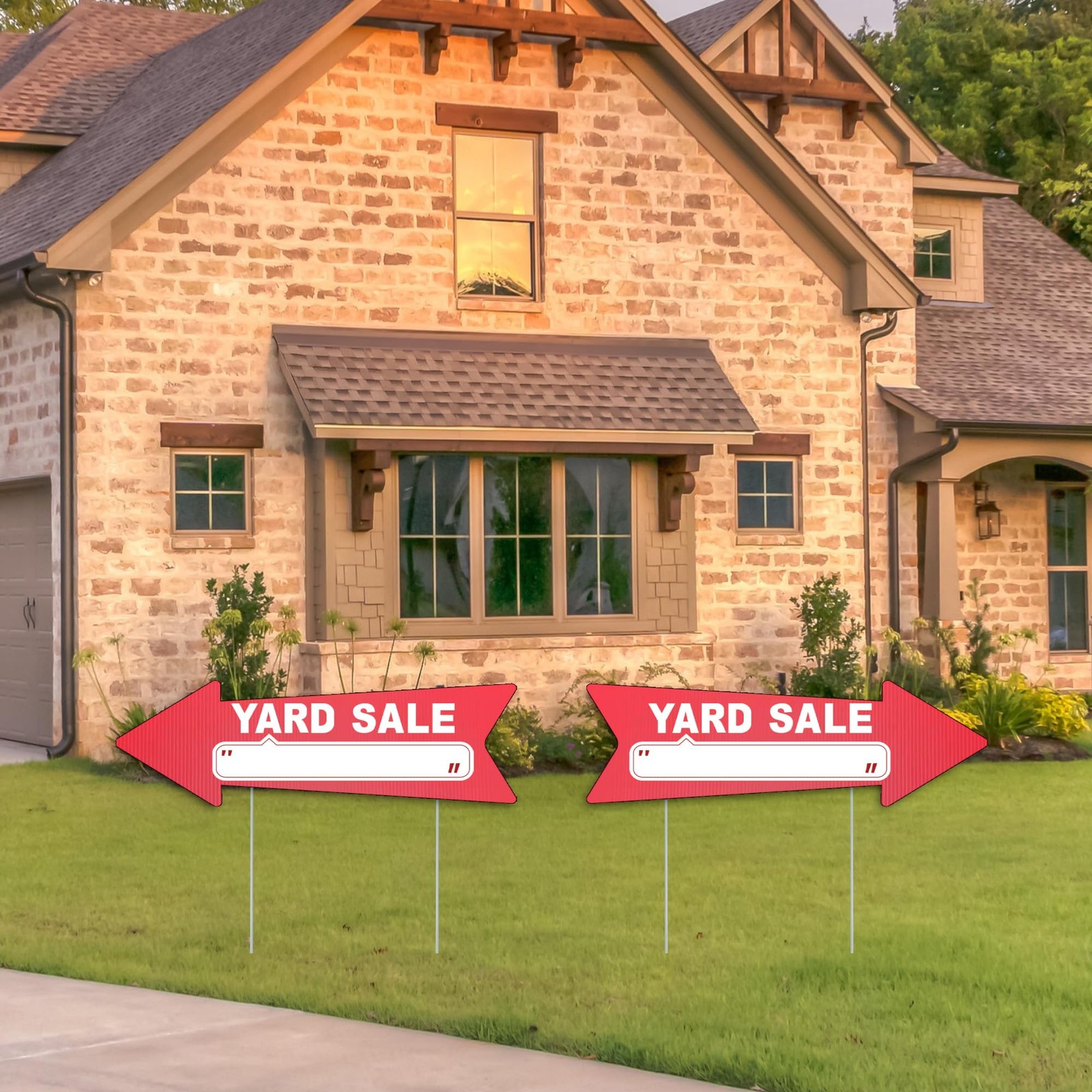 Yard Sale Red Arrow Signs with Stakes16 x 5 in Double Sided,Outdoor Estate Sa…