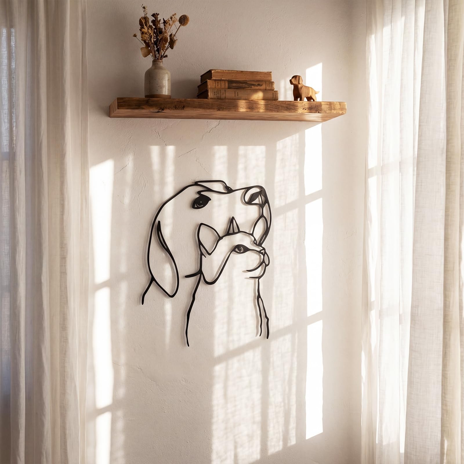 Otoolling Cat and Dog Wall Art Silhouette Cat and Dog Black Wall Decor Metal …