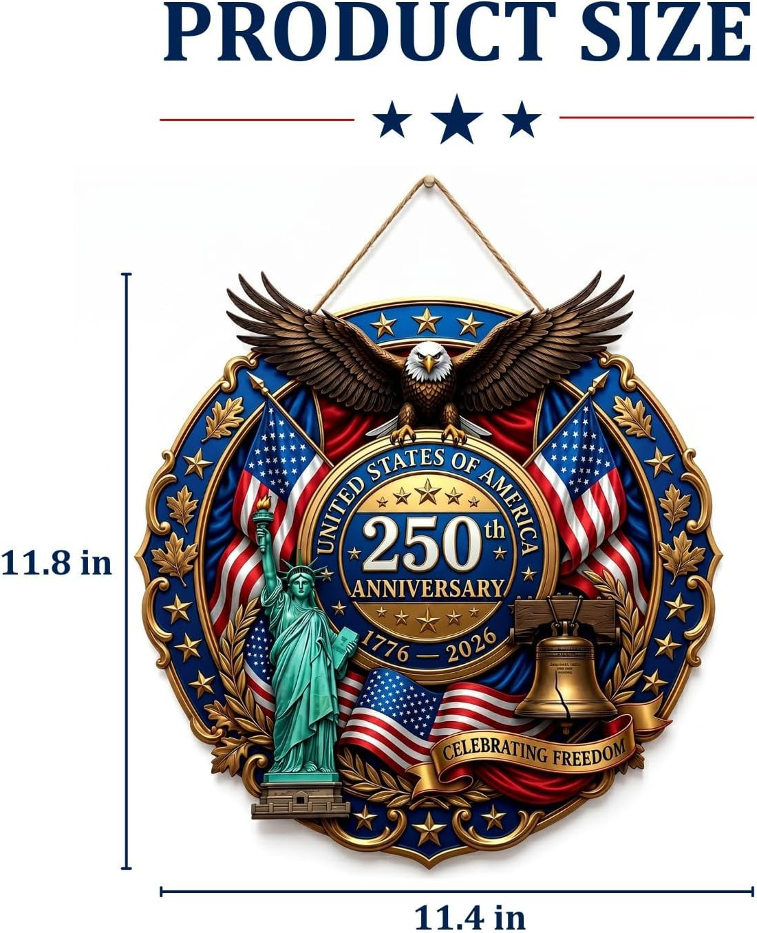 250Th Anniversary Decorations for Home, Patriotic Door Sign, America 250Th Birth
