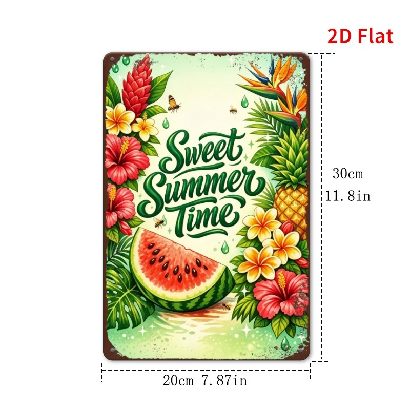 20X30Cm Metal Sign: Sweet Summer Days Wall Decor