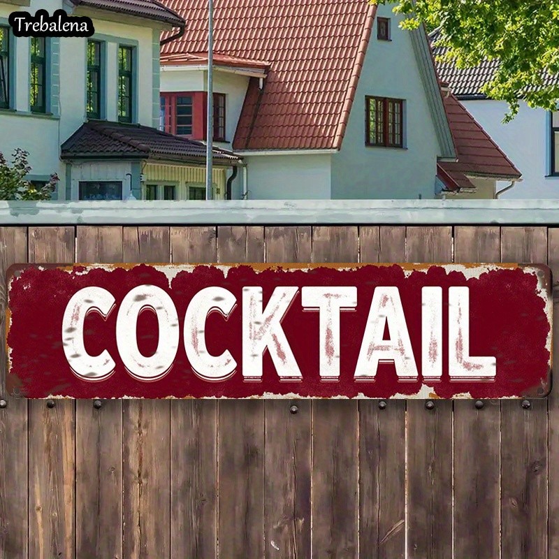 Vintage Roostertail Metal Sign 10.16×40.64cm Red White