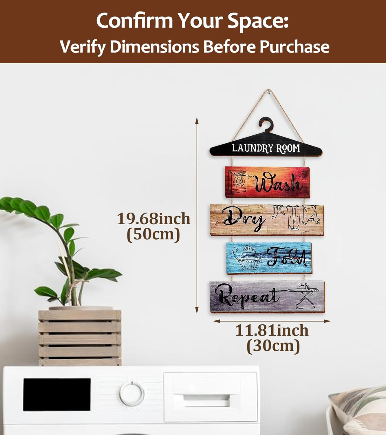Rustic Laundry Room Decor, Laundry Room Pictures Wall Decor, Wooden Wall Art wit