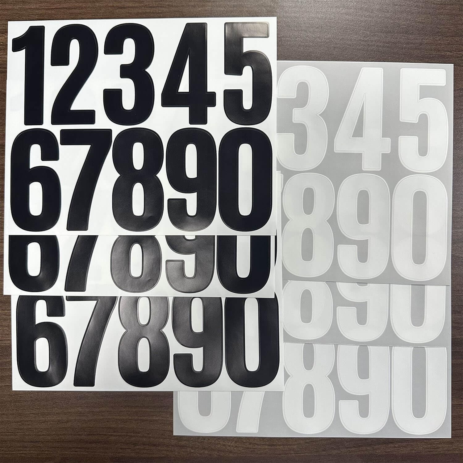 6 Sheets 3 Inch House Numbers for Outside, Vinyl Waterproof Sticker Black Numbe