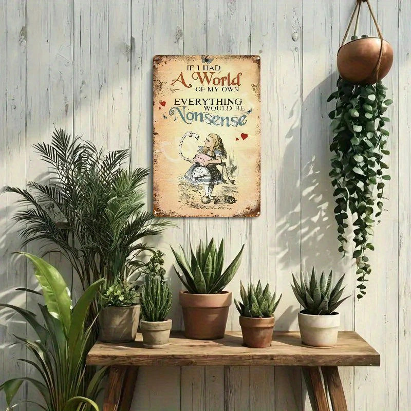 Alice In Wonderland Movie Metal Sign Book Film Decorative Vintage-Look 8x12in