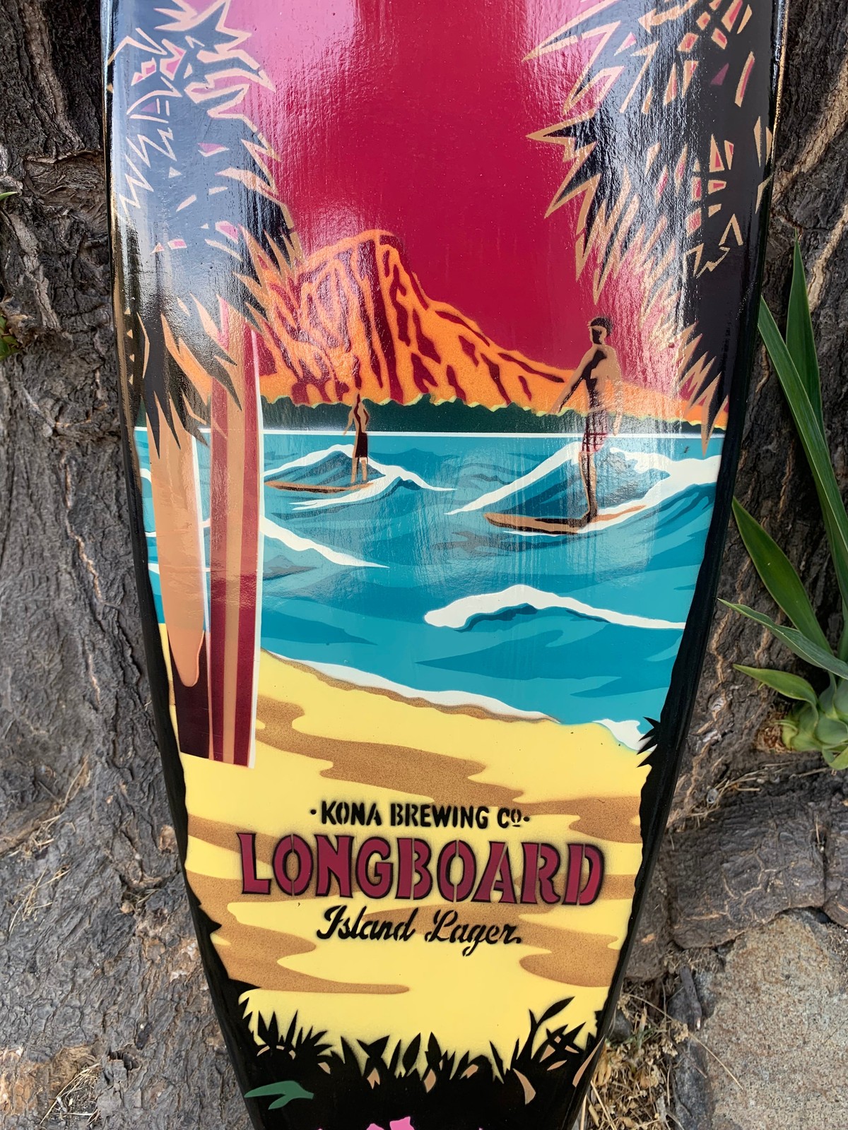 Kona Brewing Long Board Hawaii Airbrushed Surfboard 39″x 10”
