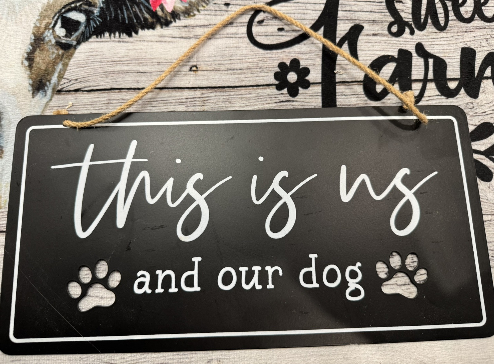 Medium “This Is Us & Our Dog” Metal SIGN Dog Lover Gift Wall Decor Home Art