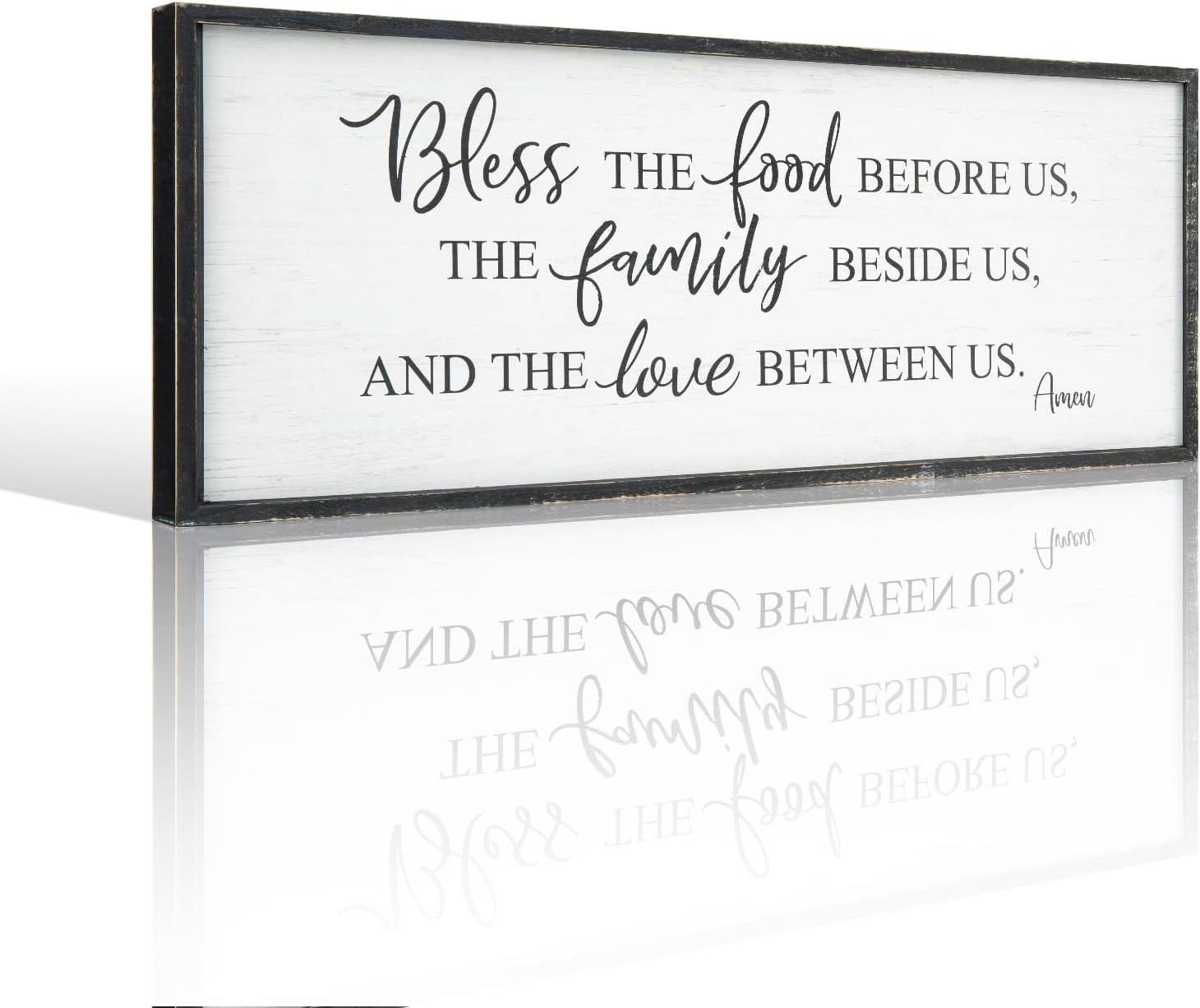Bless the Food before Us Home Decor Wall Sign for Family 40 X 15 Inch Black