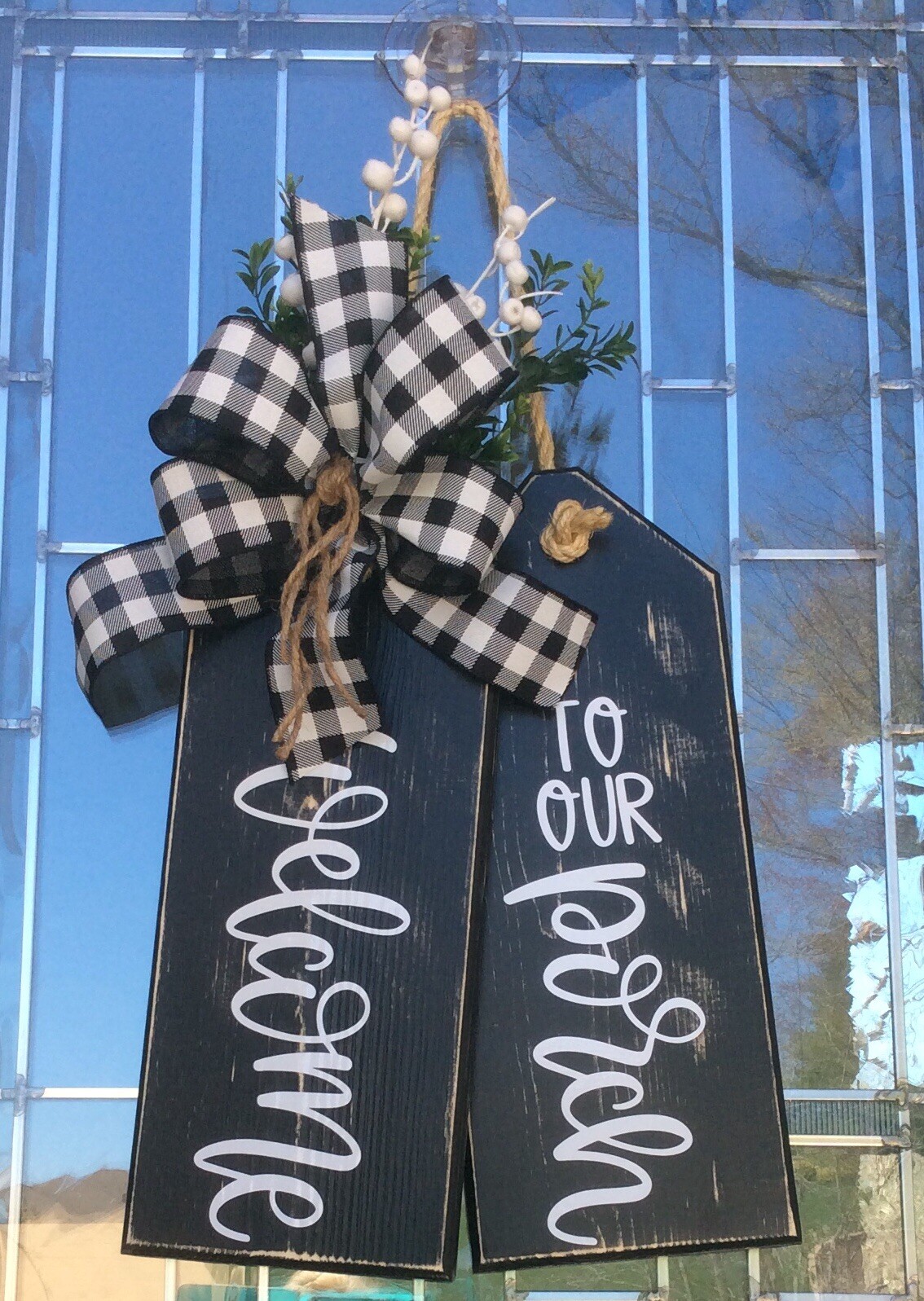 Welcome To Our Porch Large Wooden Door Tags Door Hanger Farmhouse New