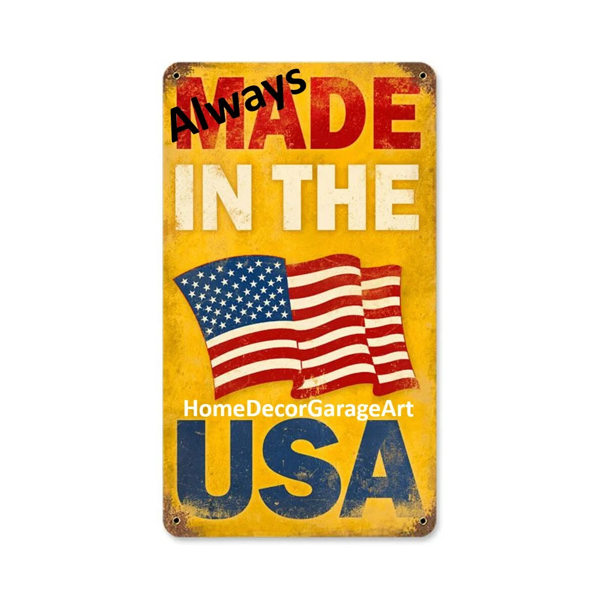 250 Years United States of America 16×16″ Cutout Shape Metal Art Sign Garage Art